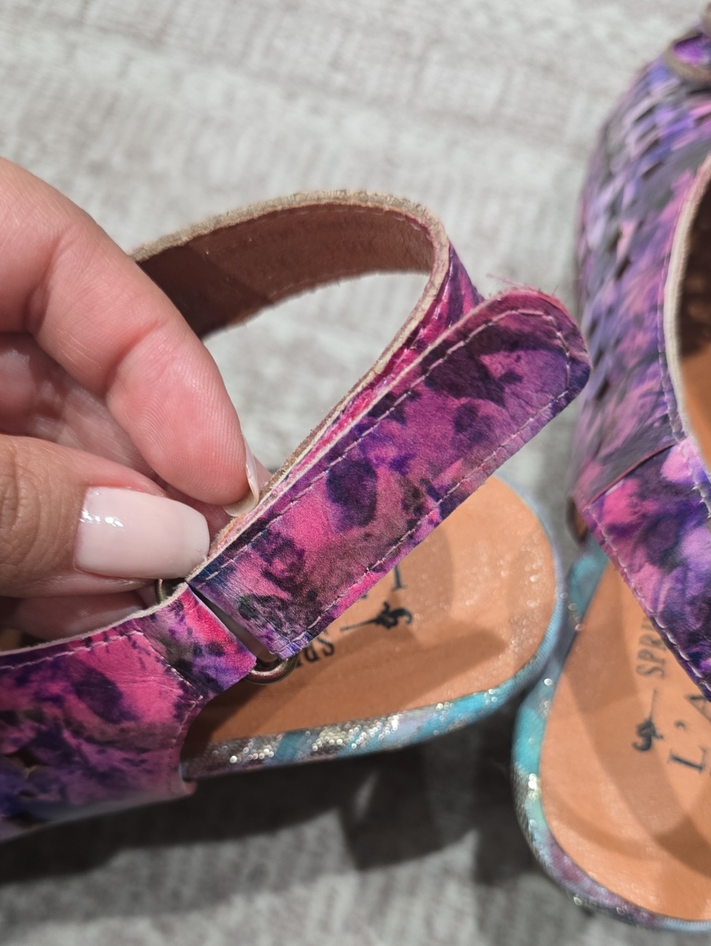 Art-to-Wear Floral Leather Slingback Heels – Eclectic Boho Artisan Style, 11 - Picture 10 of 15